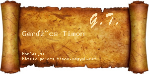 Gerócs Timon névjegykártya
